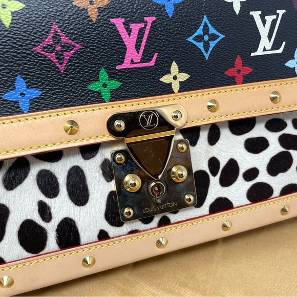 Louis Vuitton Monogram Multicolor Sac Dalmatian Shoulder Bag Black White Purse - Picture 8 of 15
